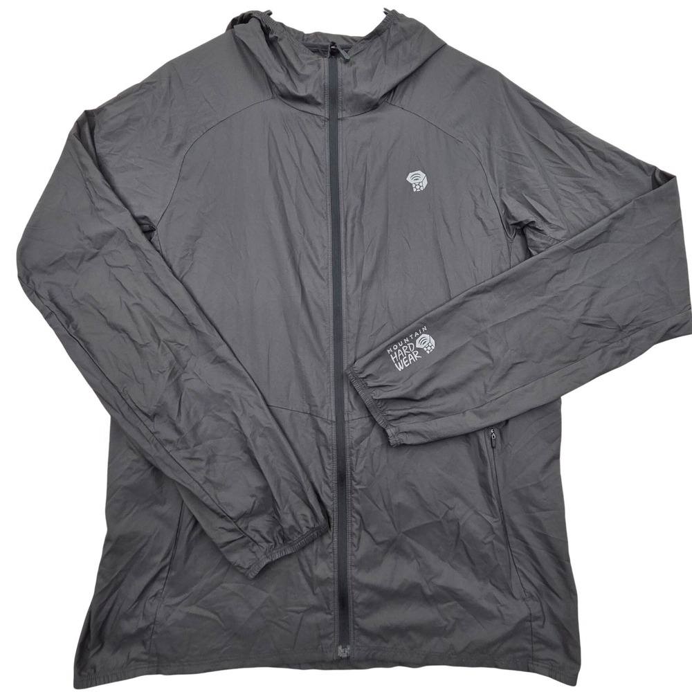 Mountain Hardwear Kor Preshell Hoody Windbreaker Jacket Grey Mens Medium